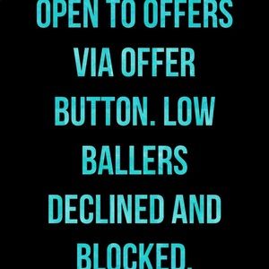 Offers welcome. Insulting offers not!
